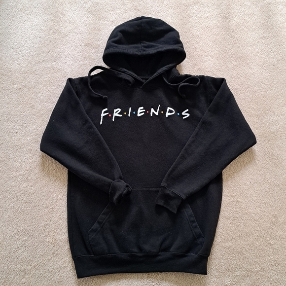 FRIENDS Tops - FRIENDS Black Hoodie Official Size Small Long Sleeved Casual Hooded